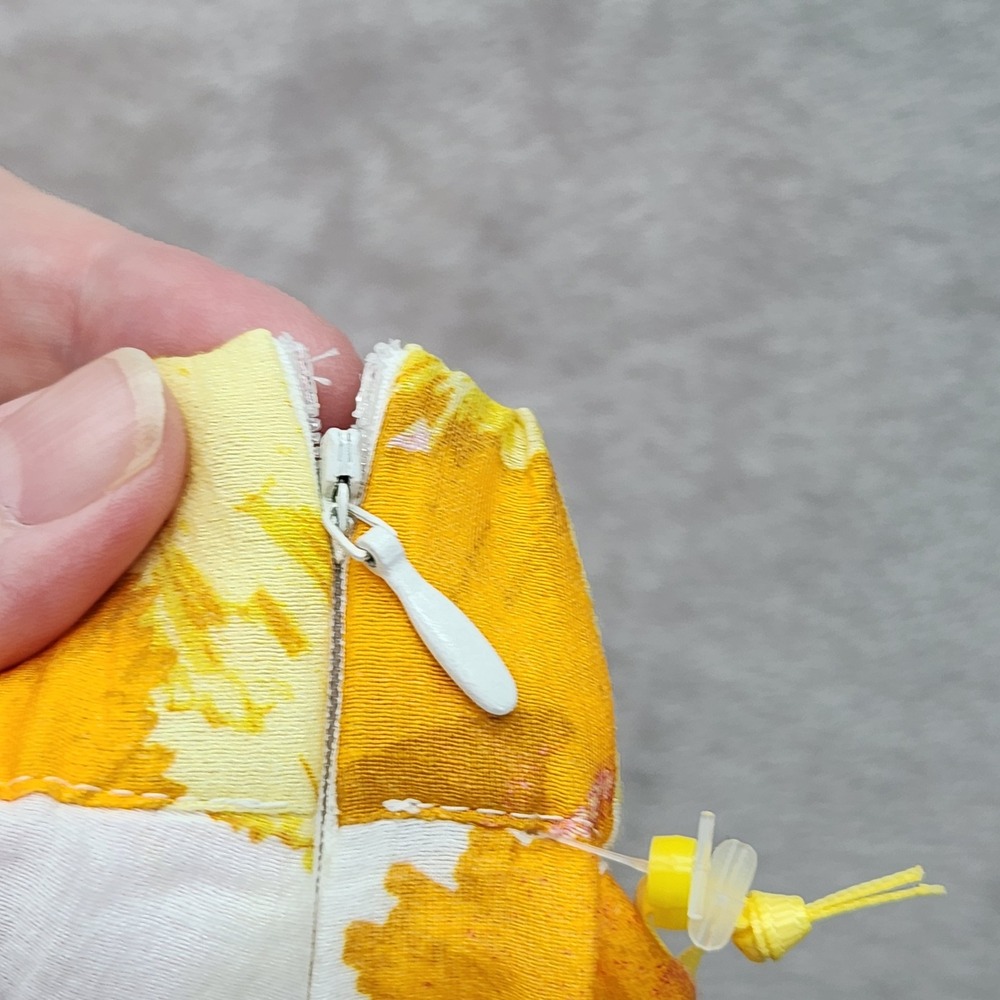 CeCe Womens Plus 1X Radiant Yellow Floral Print Blouse Skirt Set Spring Breakers - Picture 12 of 16